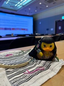 Rubber duck doing crafts